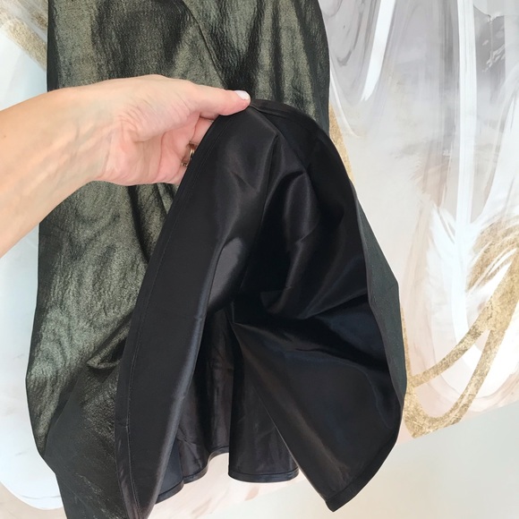 ALFRED SUNG | Vintage Satiny Deep Green Alfred Sung Flouncy Swing Skirt Size 8 - Picture 5 of 13